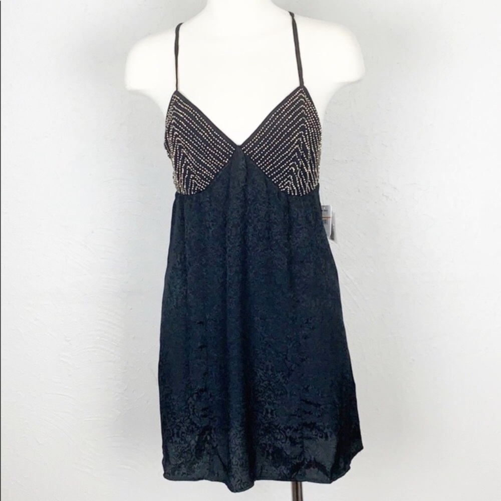 NWT Free People Black Shooting Star Slip Dress - Picture 5 of 11